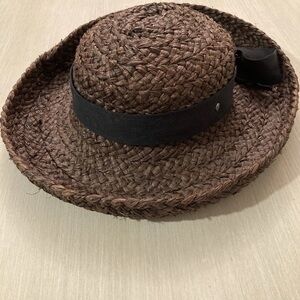 Helen Kaminski black Woven Hat with Black Band